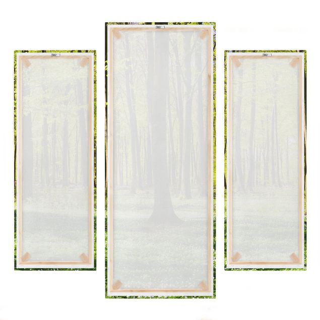 Leinwandbild 3-teilig - Waldwiese - Galerie Triptychon