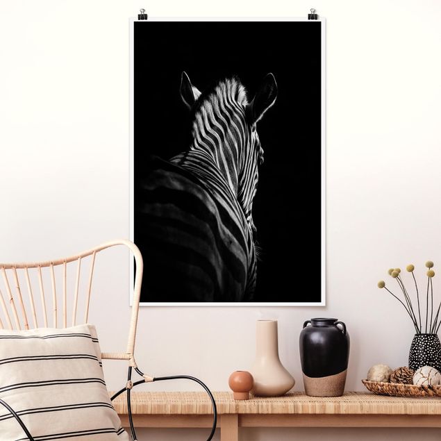 XXL Poster Dunkle Zebra Silhouette
