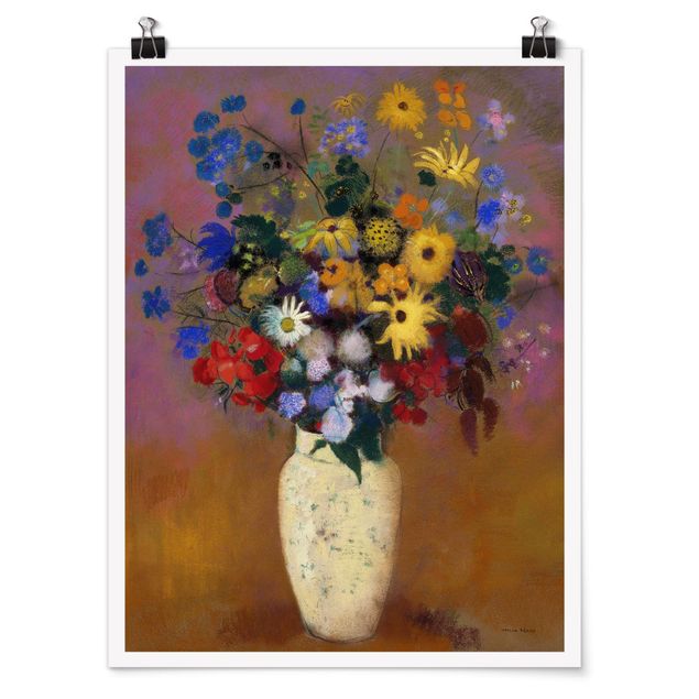 Poster - Odilon Redon - Blumen in einer Vase - Hochformat 3:4
