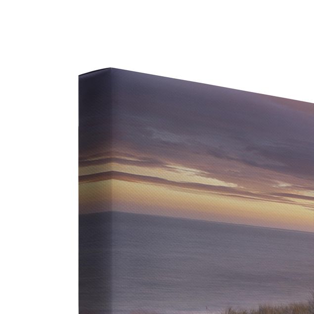 Leinwandbild 3-teilig - Sonnenaufgang am Strand auf Sylt - Quadrate 1:1