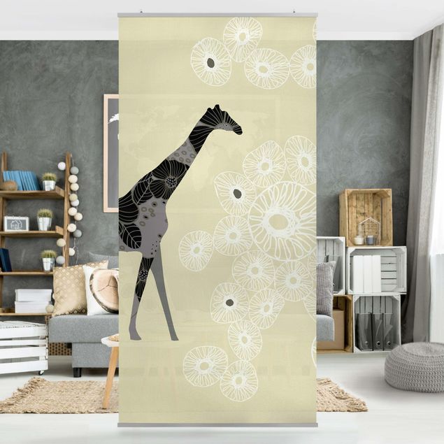 Vorhang Raumtrenner Retro Giraffe