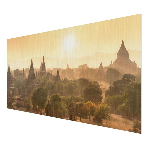 Alu-Dibond - Sonnenuntergang über Bagan - Hochformat