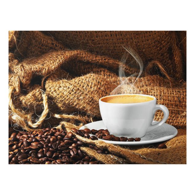 Glas Spritzschutz - Kaffee am Morgen - Querformat - 4:3