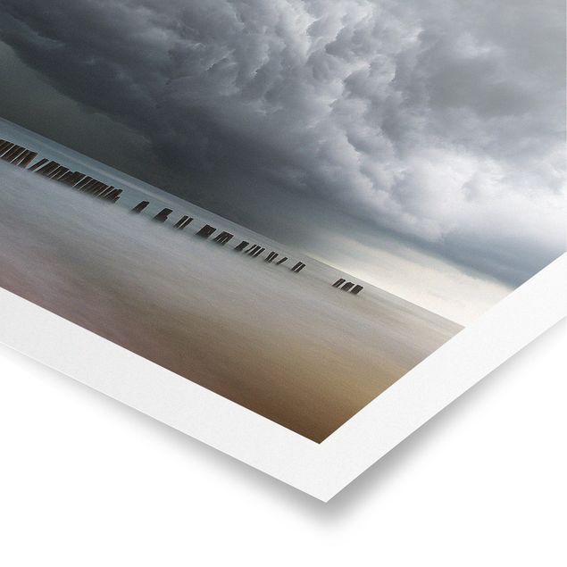 Poster - Sturmwolken über der Ostsee - Quadrat 1:1