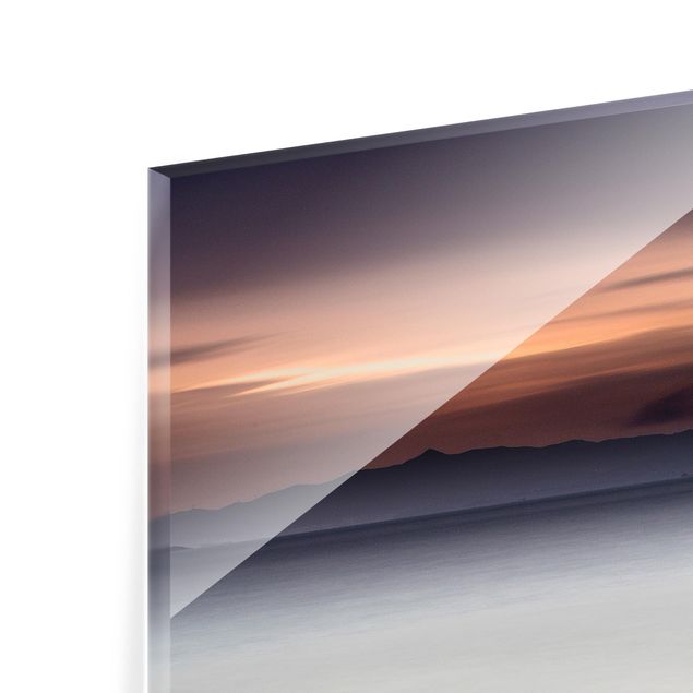 Glas Spritzschutz - Sonnenuntergang im Nebel - Quadrat - 1:1