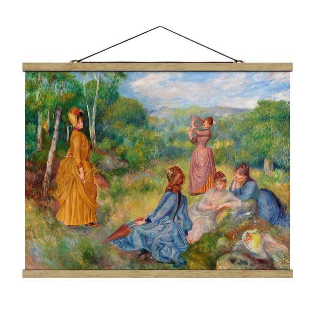 Stoffbilder mit Posterleisten Auguste Renoir - Federballspiel