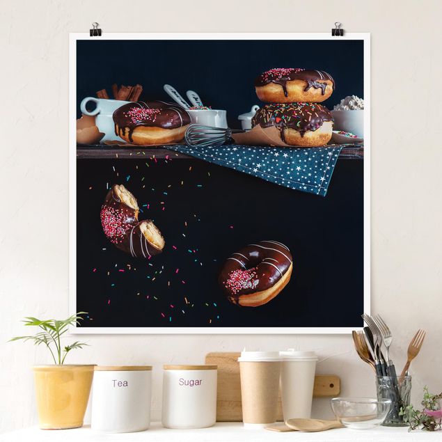 Poster Skyline Donuts vom Küchenregal