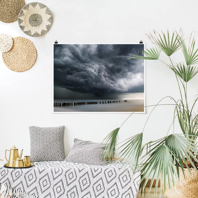 Poster Landschaft Sturmwolken über der Ostsee