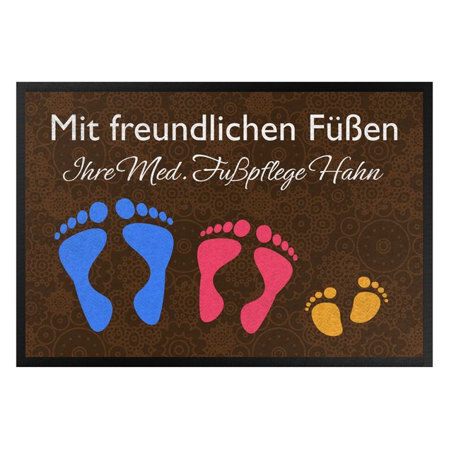 Fußmatte mit Wunschtext - Mit freundlichen Füßen Wunschtext