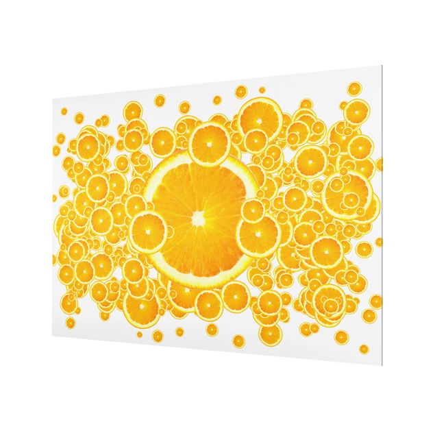 Glas Spritzschutz - Retro Orange Pattern - Querformat - 4:3