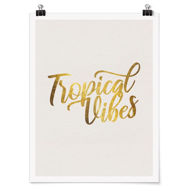 Poster - Gold - Tropical Vibes - Hochformat 4:3