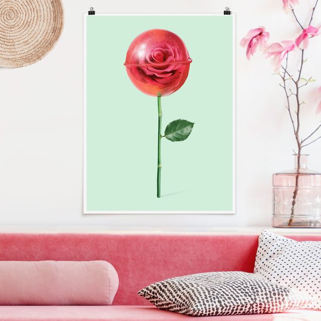 Riesenposter XXL Rose mit Lollipop