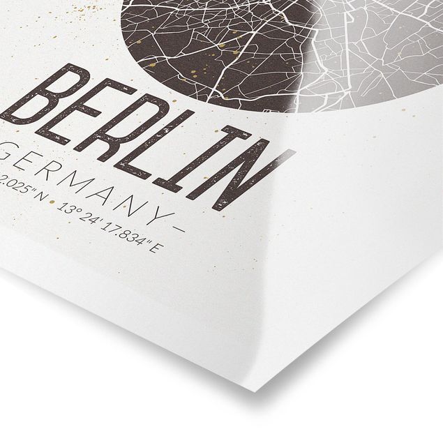 Poster - Stadtplan Berlin - Retro - Hochformat 3:4