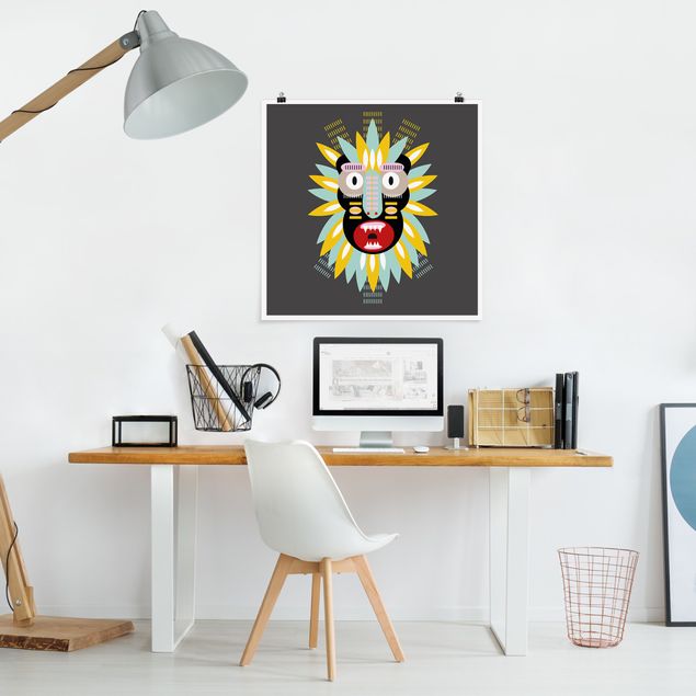 MUAH Kunstdrucke Collage Ethno Maske - King Kong
