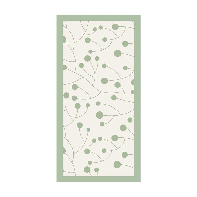 Teppich pastell Natürliches Muster Wachstum mit Punkten und Rahmen