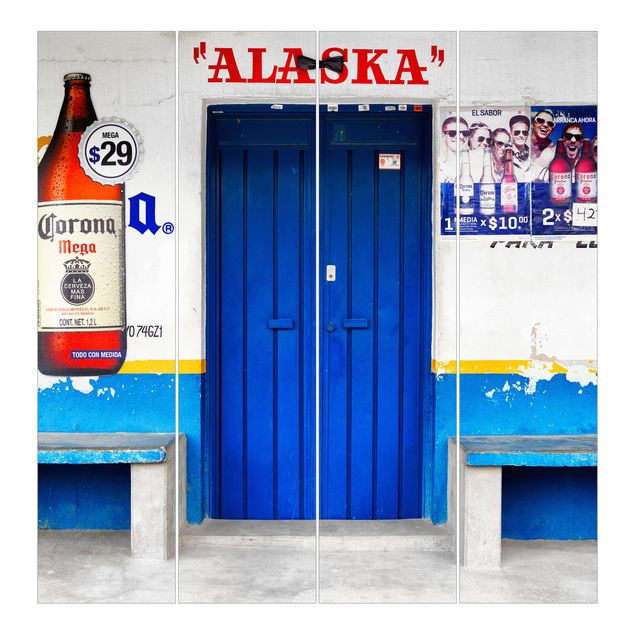 Schiebegardinen Set - ALASKA Blue Bar - Flächenvorhänge
