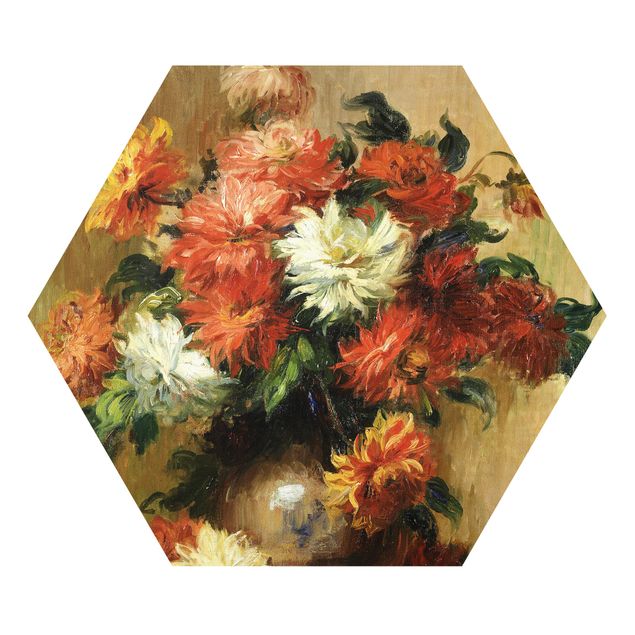Hexagon Bild Forex - Auguste Renoir - Stilleben mit Dahlien