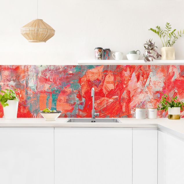 Küchenrückwand selbstklebend Roter Feuertanz