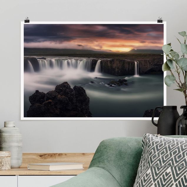 Poster - Goðafoss Wasserfall in Island - Querformat 2:3