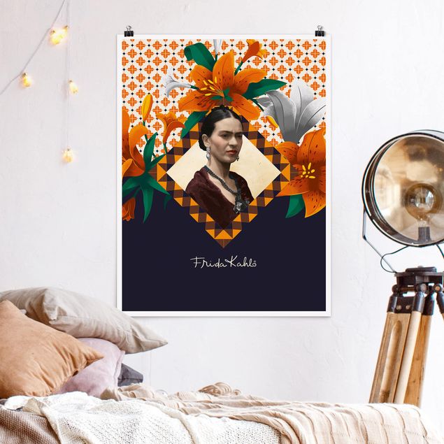 Riesenposter XXL Frida Kahlo - Lilien