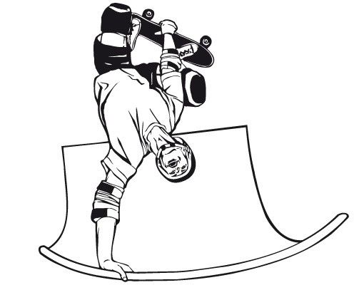 Wandsticker No.TA93 Skateboard Stunt