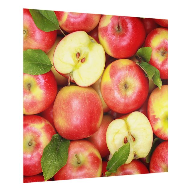 Glas Spritzschutz - Saftige Äpfel - Quadrat - 1:1