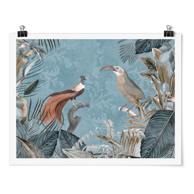 Wandbilder Vintage Collage - Paradiesvögel