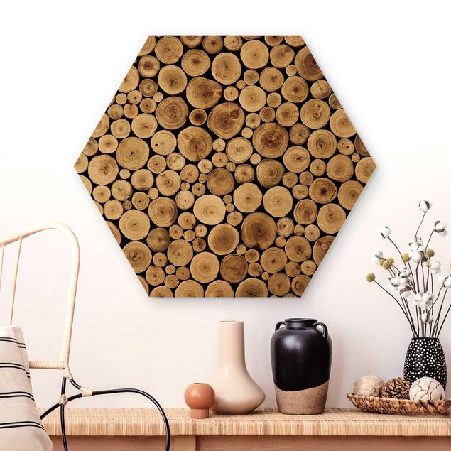 Hexagon Bild Holz - Homey Firewood