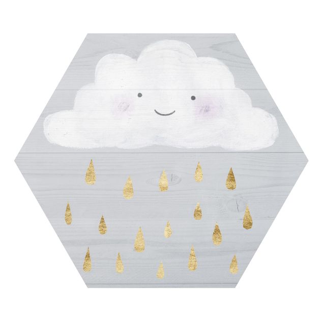 Hexagon Bild Forex - Wolke mit goldenen Regentropfen