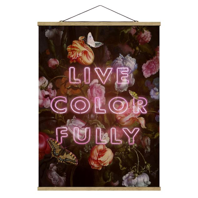 Stoffbild mit Posterleisten - Jonas Loose - Live Color Fully - Hochformat 3:4