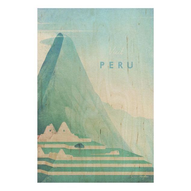 Holzbilder Syklines Reiseposter - Peru