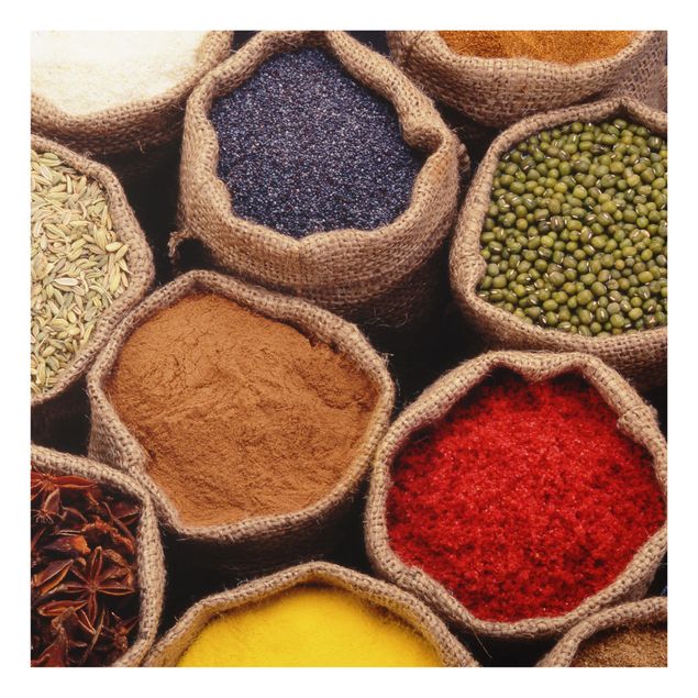 Glas Spritzschutz - Colourful Spices - Quadrat - 1:1