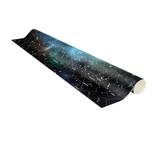 Moderner Teppich Sternbilder Karte Galaxienebel