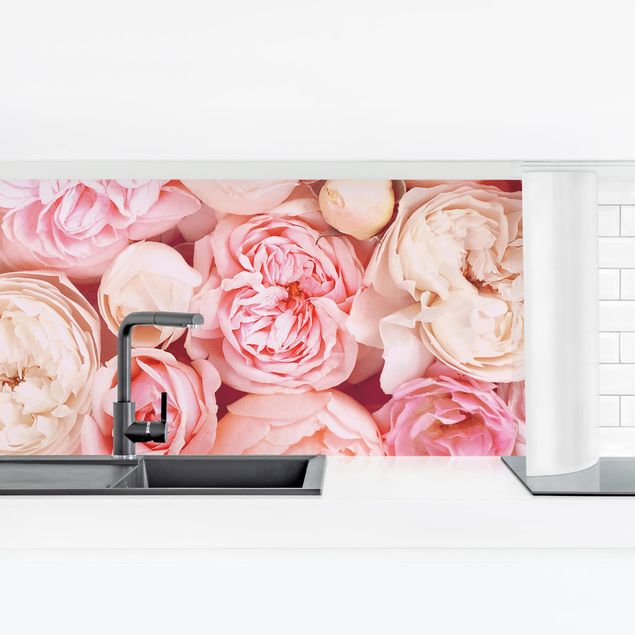Küchenrückwand selbstklebend Rosen Rosé Koralle Shabby