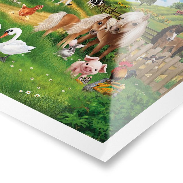 Poster Kinderzimmer - Animal Club International - Tiere auf dem Bauernhof - Querformat 2:3