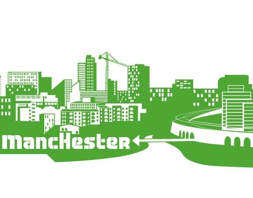 Stadt Manchester - Wandtattoo Skyline - No.FB48 Manchester Skyline XXL