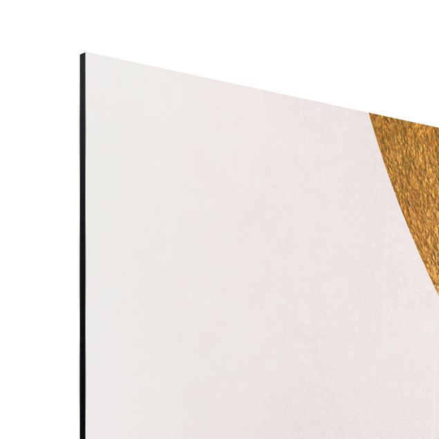 Aluminium Print - Dame mit Hut in Gold - Quadrat 1:1