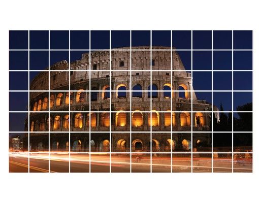 Fliesenfolie Colosseum in Rom bei Nacht