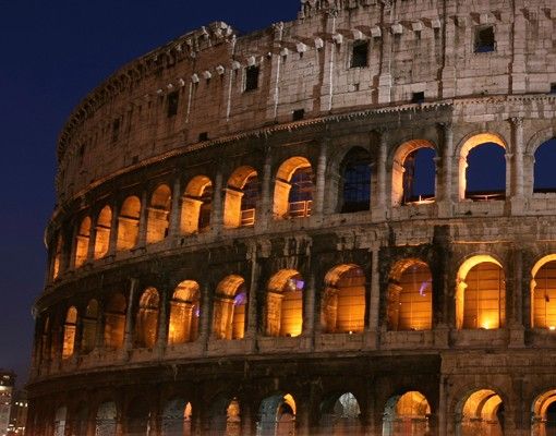 Fliesenbilder Colosseum in Rom bei Nacht