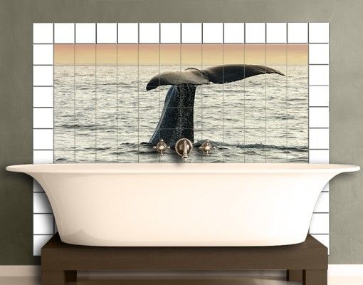 Fliesenbilder Natur Wal beim Tauchgang