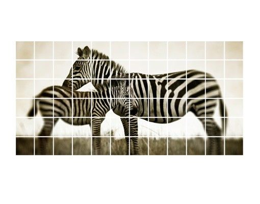 Fliesenbild - Zebrapaar