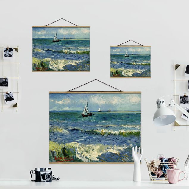 Stoffbild mit Posterleisten - Vincent van Gogh - Seelandschaft - Querformat 4:3