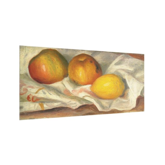 Spritzschutz Künstler Auguste Renoir - Äpfel und Zitrone
