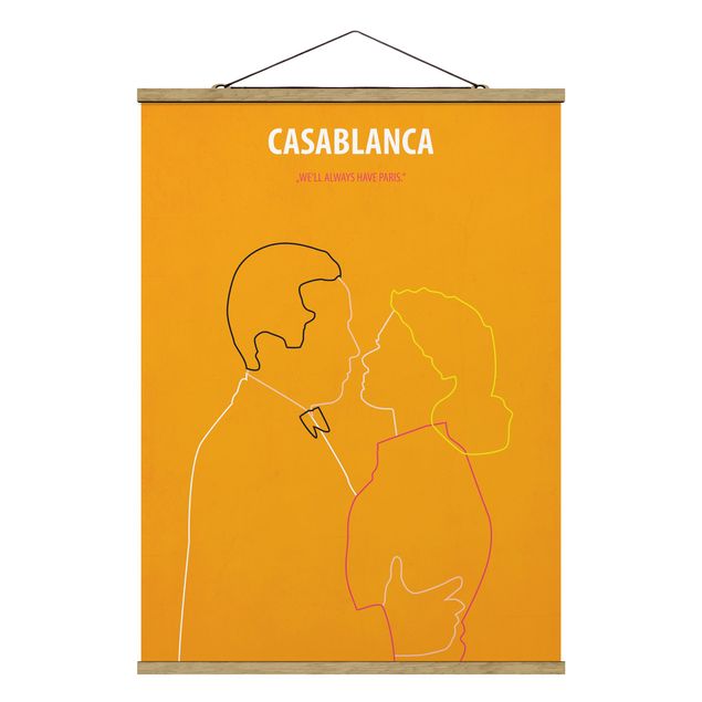 Stoffbild mit Posterleisten - Filmposter Casablanca - Hochformat 3:4
