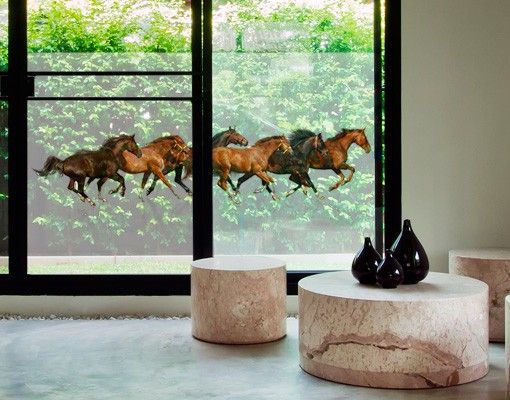 Fensterbilder Tiere Pferdeherde
