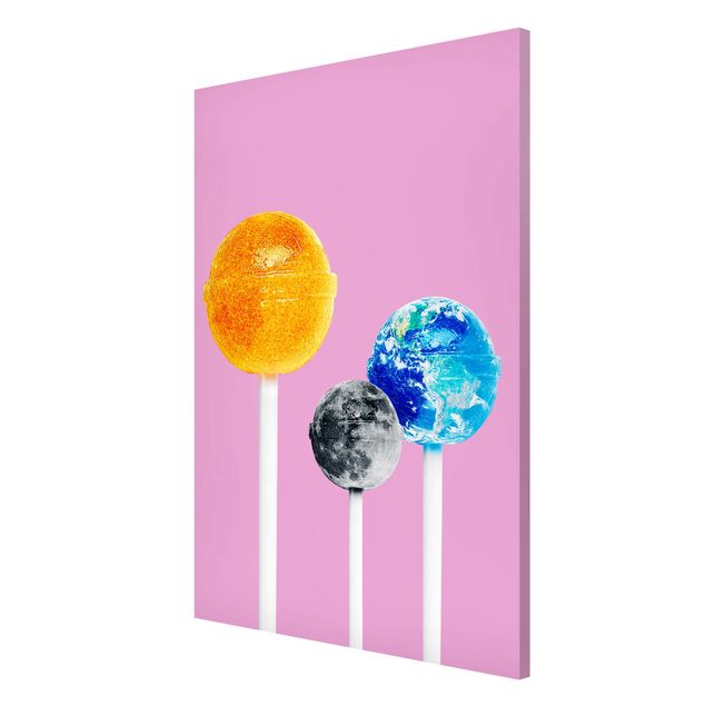 Magnettafel Motiv Lollipops mit Planeten