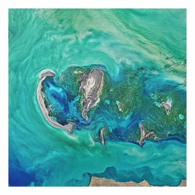 Alu-Dibond - NASA Fotografie Kaspisches Meer - Quadrat