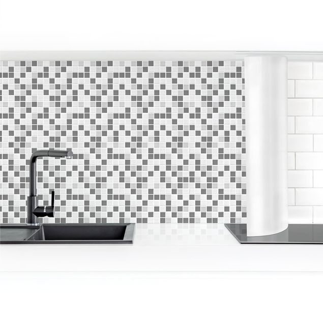 Küchenrückwand selbstklebend Mosaikfliesen Grau