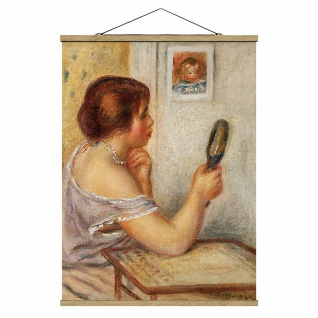 Stoffbilder mit Posterleisten Auguste Renoir - Gabrielle mit Spiegel