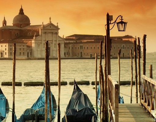 Fliesenbilder kaufen Gondeln in Venedig
